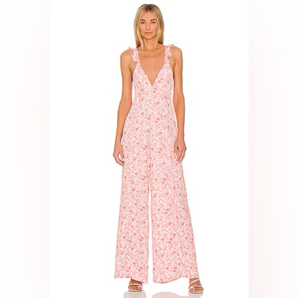 Re-Poshed Revolve RESA Blush Floral Jumpsuit